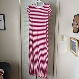 a new day Red and White Striped Maxi Dress